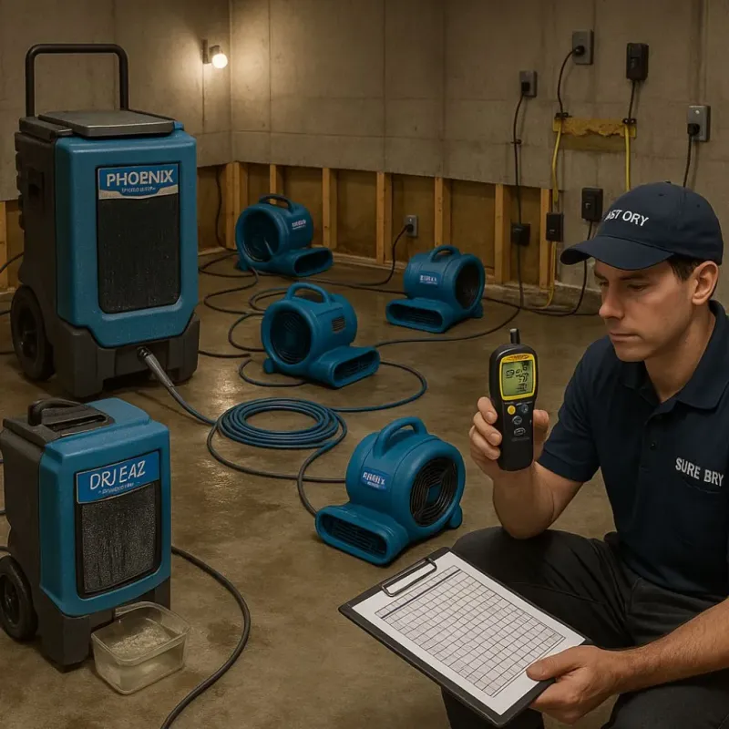 Structural Drying and Dehumidification process in Russell County, KS